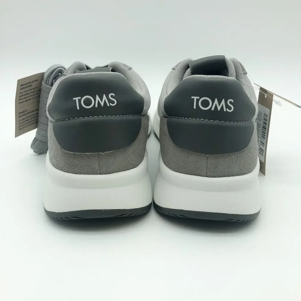 Toms Mens TRVL LITE Retro Runner Casual Sneakers Size 12 Grey Suede Twill NIB
